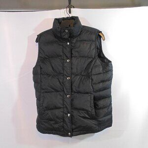 Lands' End Puffer Vest Women's Medium (10-12) Black Down Snap Front